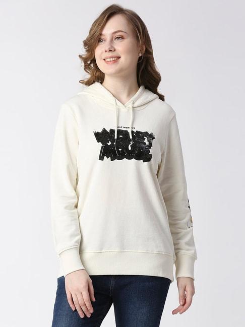 Pepe Jeans Off White Embellished Hoodie