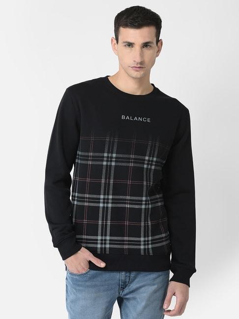 crimsoune-club-black-regular-fit-check-sweatshirt