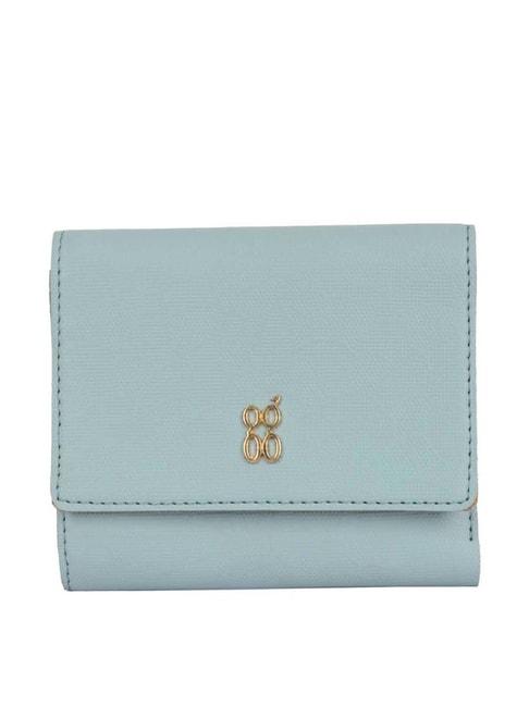Baggit Blue Textured Tri-Fold Wallet for Women