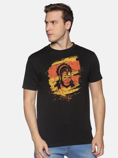 black-radio-black-slim-fit-printed-cotton-crew-t-shirt