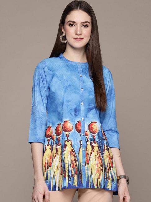 ziyaa-blue-printed-tunic
