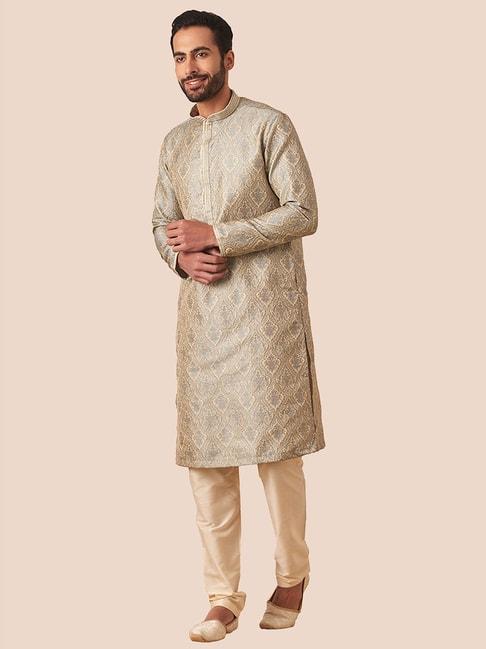 manyavar-multicolor-regular-fit-printed-kurta-&-pyjamas-set