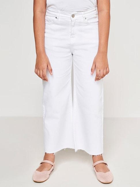 AND girl White Solid Jeans