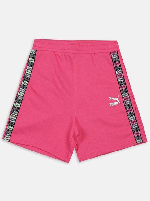 Puma Kids RULEB Glowing Pink Cotton Logo Shorts