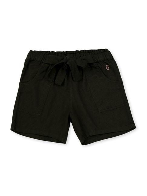 Gini & Jony Kids Black Cotton Regular Fit Shorts