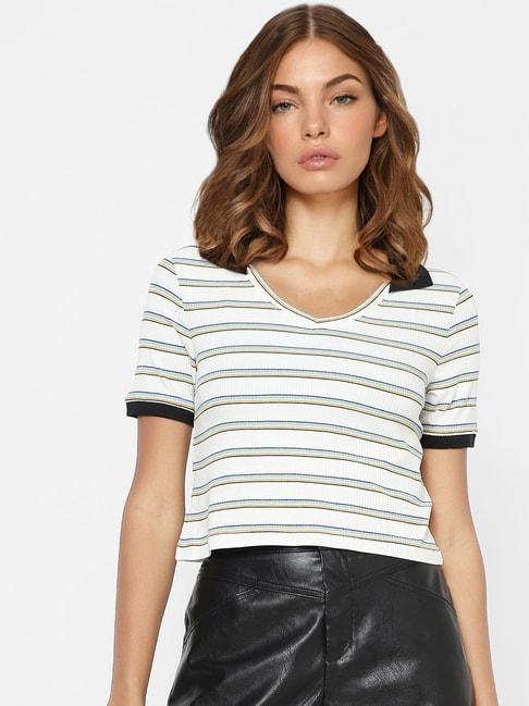 Only White Striped T-Shirt