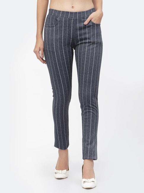 Westwood Blue Cotton Striped Jeggings