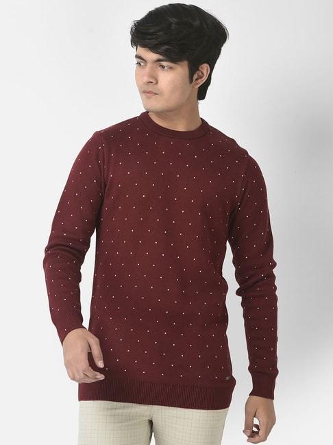 crimsoune-club-kids-maroon-cotton-printed-full-sleeves-sweater