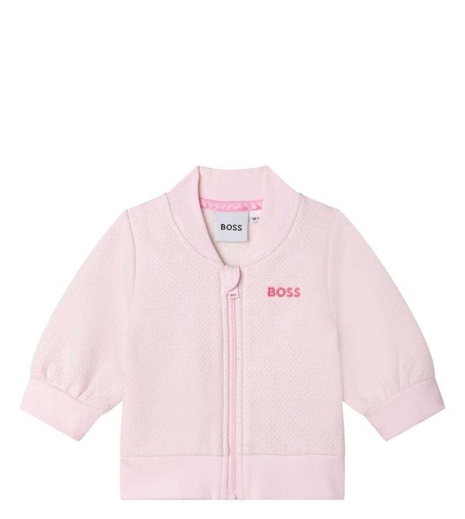 Boss Kids Pink Pale Logo Regular Fit Cardigan
