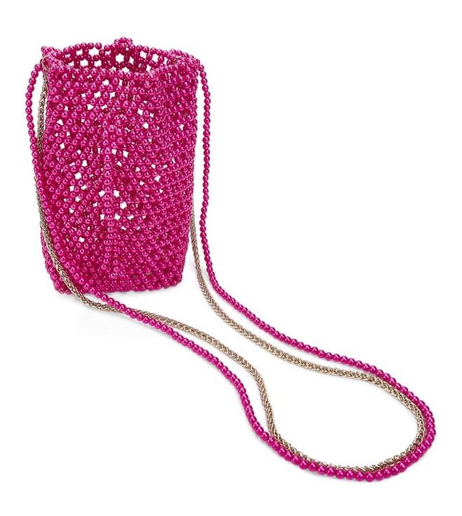 moihno-fuchsia-pink-callie-alice-pearl-beaded-bucket-sling-bag