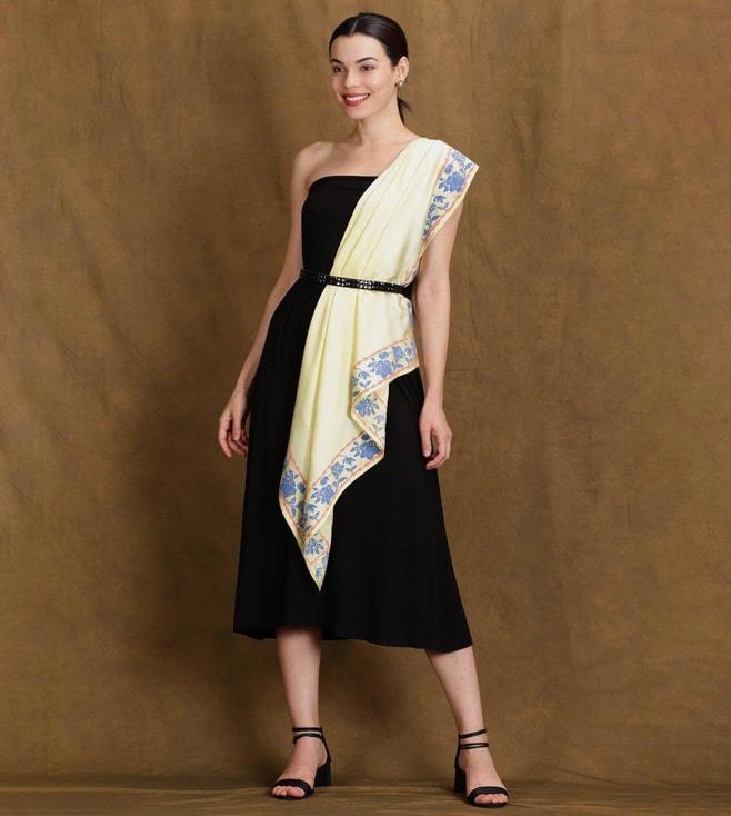 Heritage Moda Yellow & Blue Citrine Royal Silk Scarf