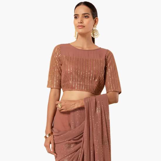 indya-women-sequin-embellished-short-sleeves-blouse