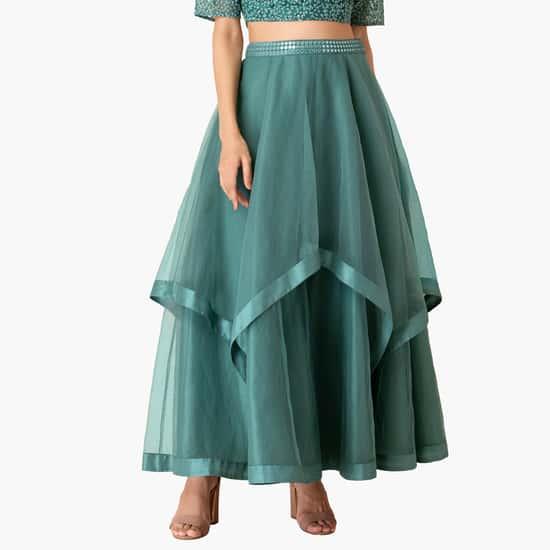 INDYA Women Embellished Layered Skirt