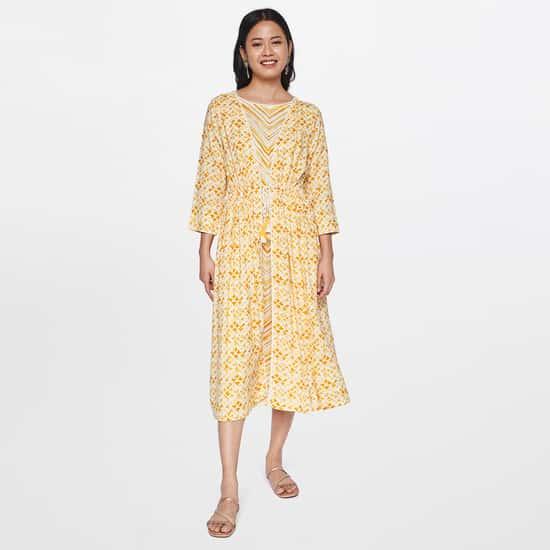 global-desi-women-printed-layered-a-line-dress
