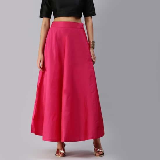 DE MOZA Women Solid A-Line Skirt