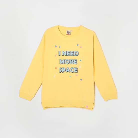 ED-A-MAMMA Girls Graphic Printed Full Sleeves Sweatshirt