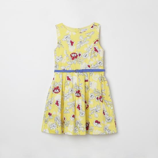 U.S. POLO ASSN. KIDS Floral Print Pleated A-line Dress