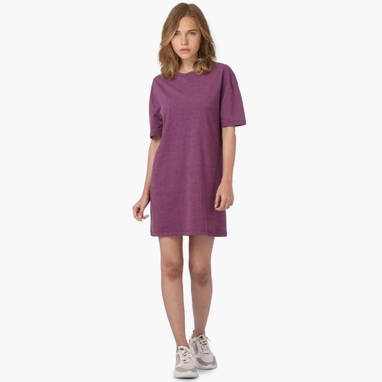 ONLY Women Solid Round Neck T-shirt Dress
