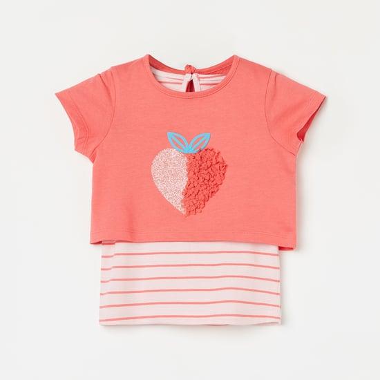 juniors-girls-printed-round-neck-top-with-striped-inner