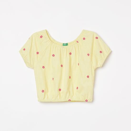UNITED COLORS OF BENETTON Girls Floral Printed Crop Top