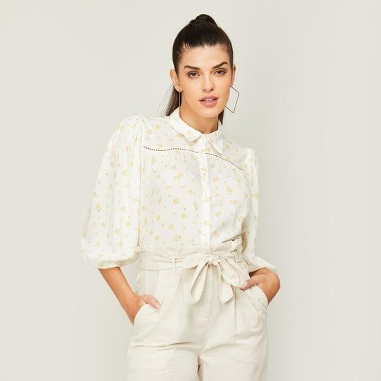AND Women Printed Collared Neck Shirt