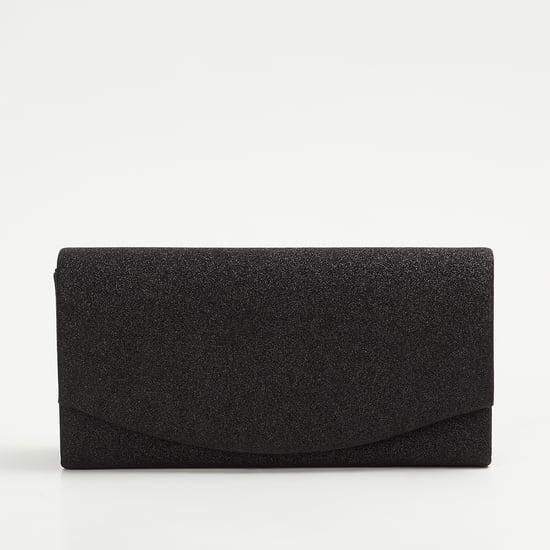 CODE Women Shimmery Textured Clutch with Detachable Strap