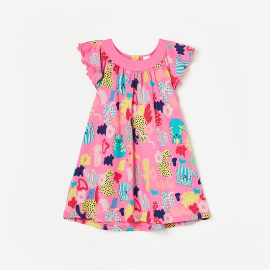MINI KLUB Girls Printed A-line Dress with Bloomers
