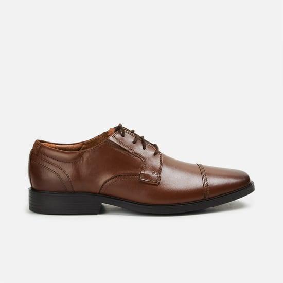 CLARKS Men Solid Leather Lace-Up Shoes