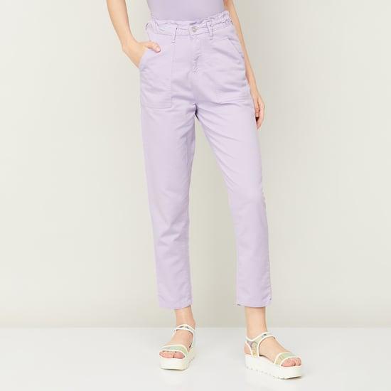 kraus-women-solid-ankle-length-baggit-fit-trousers
