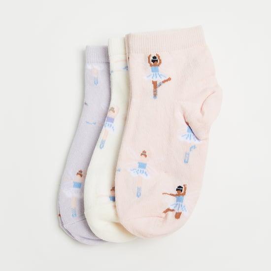 FAME FOREVER Girls Printed Ankle-Length Socks - Pack of 3