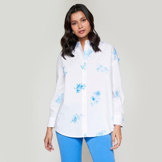 and-women-floral-printed-drop-shoulder-shirt