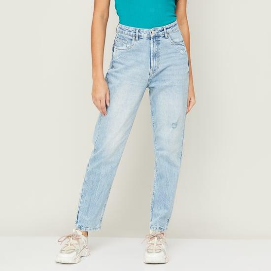 MADAME Women Acidwashed Relaxed Fit Boyfriend Jeans