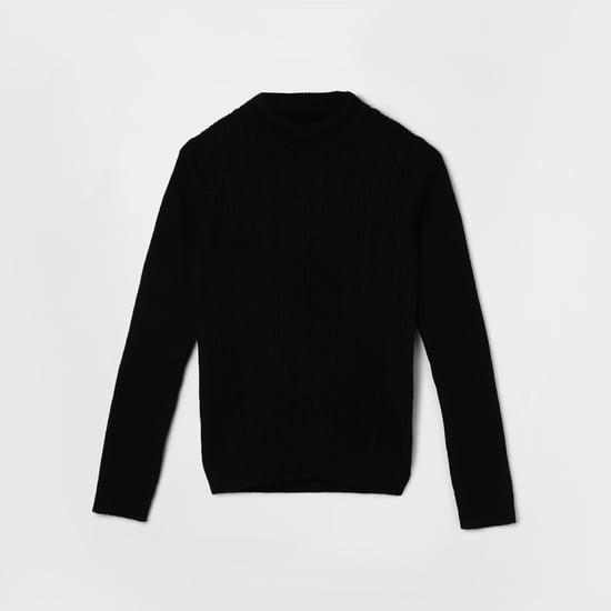 fame-forever-girls-knitted-high-neck-sweater
