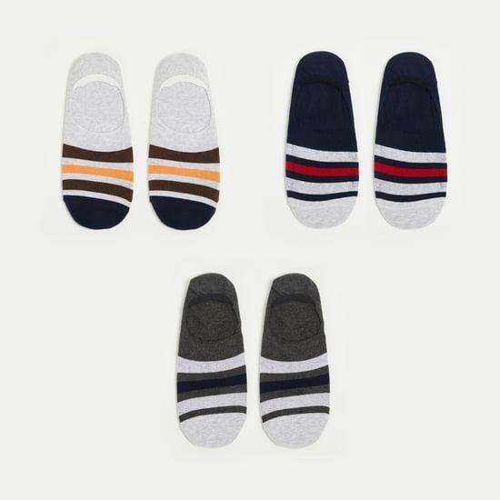 FORCA Men Striped No-Show Socks - Pack of 3