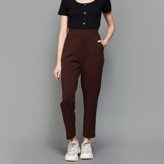 ginger-women-solid-elasticated-trousers