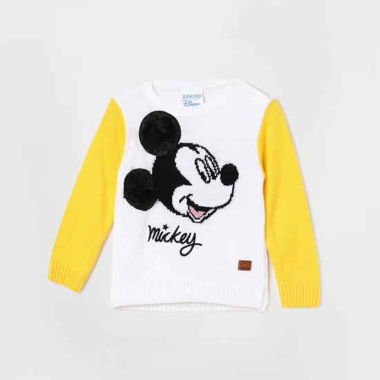JUNIORS Boys Mickey Mouse Print Sweater