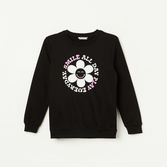 FAME FOREVER Girls Typographic Printed Sweatshirt