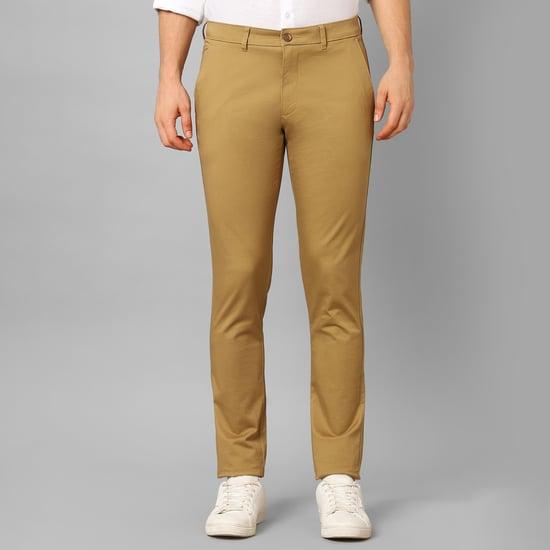 LP SPORT Men Solid Super Slim Smart Casual Trousers