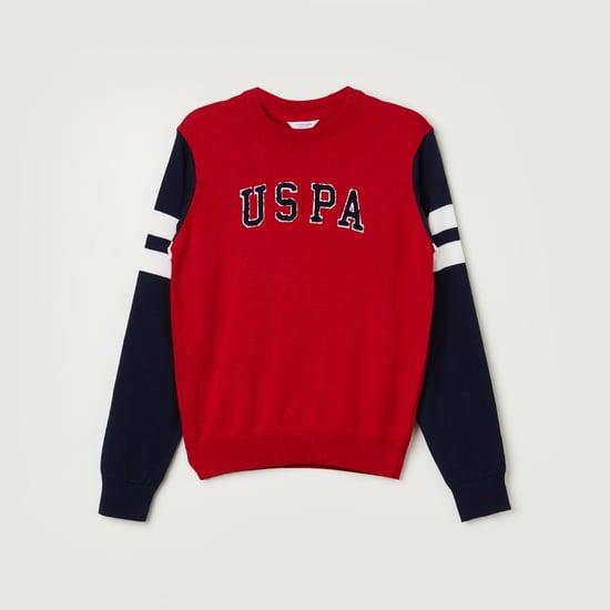 U.S. POLO ASSN. KIDS Boys Applique Sweater