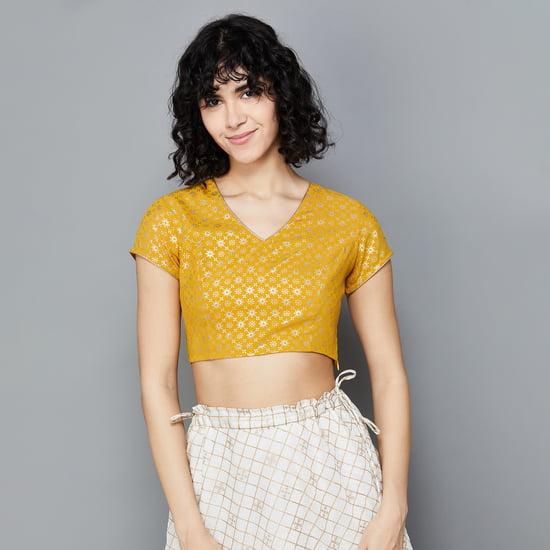 indya-women-foil-printed-crop-top