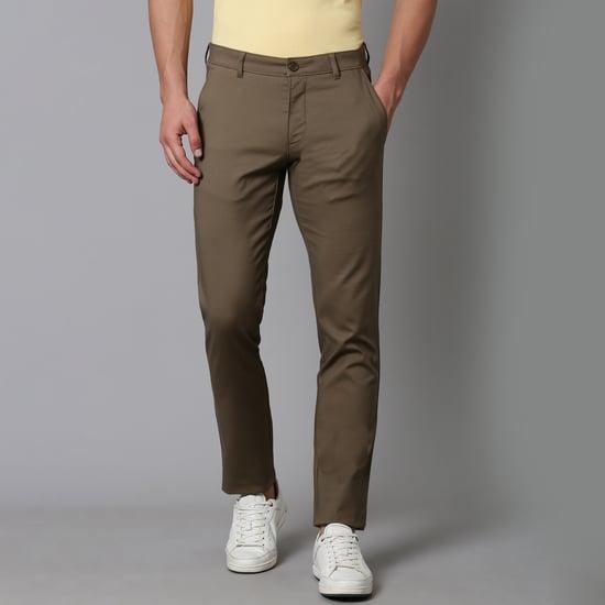 LP SPORT Men Solid Slim Tapered Casual Trousers