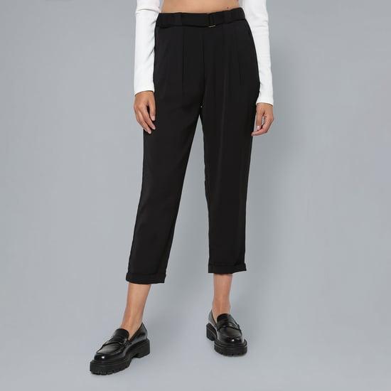 FLYING MACHINE Women Solid Cropped Trousers