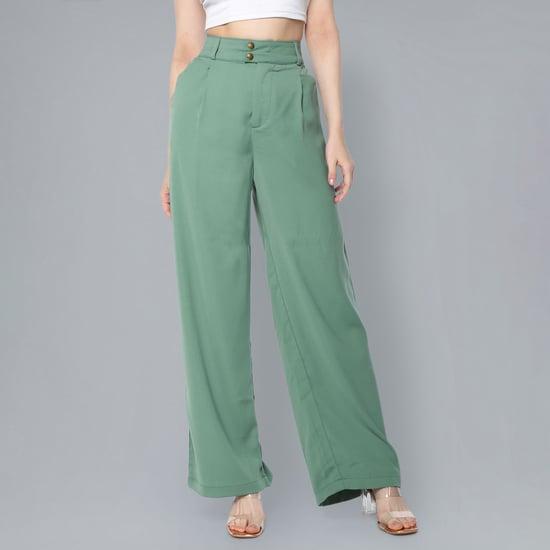 FLYING MACHINE Women Solid Flared Trousers