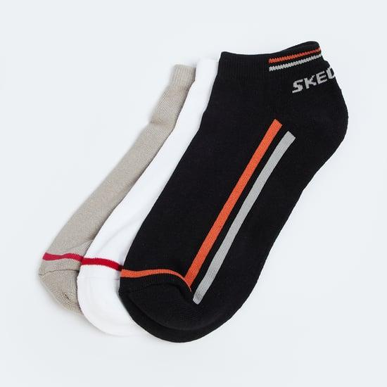 SKECHERS Men Striped Ankle-Length Socks - Pack of 3