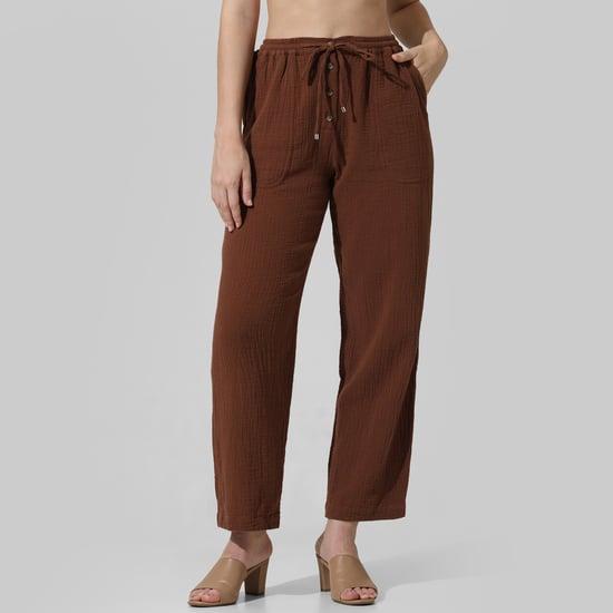 ONLY Women Textured Elasticated Straight Pants