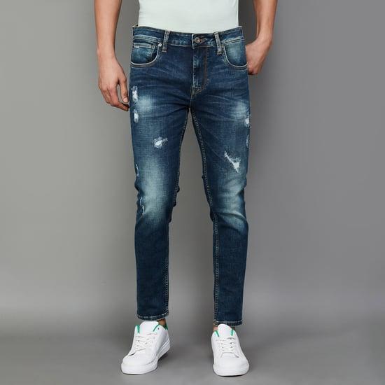VOI JEANS Men Distressed Skinny Fit Cropped Jeans
