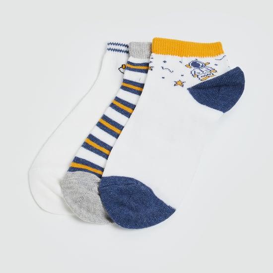 FAME FOREVER Boys Knitted Ankle-Length Socks - Pack of 3