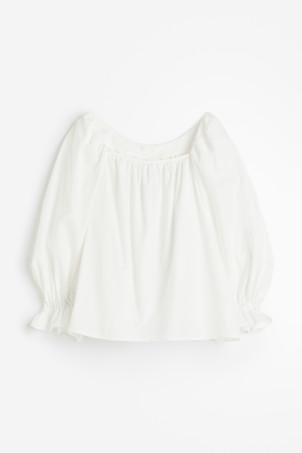 Balloon-sleeved blouse