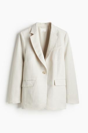 Linen-blend blazer