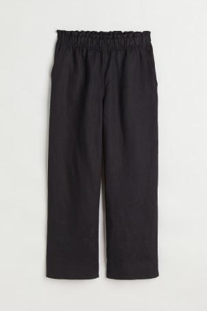 Ankle-length linen trousers